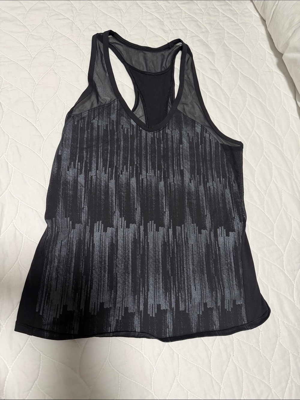 lululemon athletica Black and Gray Patterned Racerback Tank